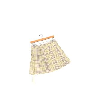 Forever 21 Cream and Green Asymmetrical Skater Skirt